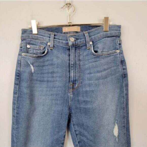 7 for all Mankind | Luxe Vintage The High Waist Ankle Skinny Light Wash Jeans - Picture 10 of 10